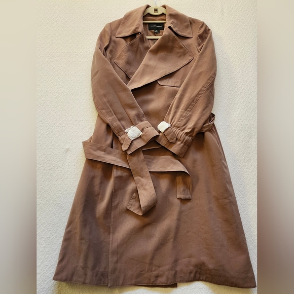 CLUB MONACO Elima Brown Trench Coat | Jacket with Belt. Size Small. NWT. - Picture 9 of 14